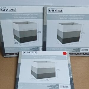 Closet Essentials Gray and White Storage Containers Set Of 3